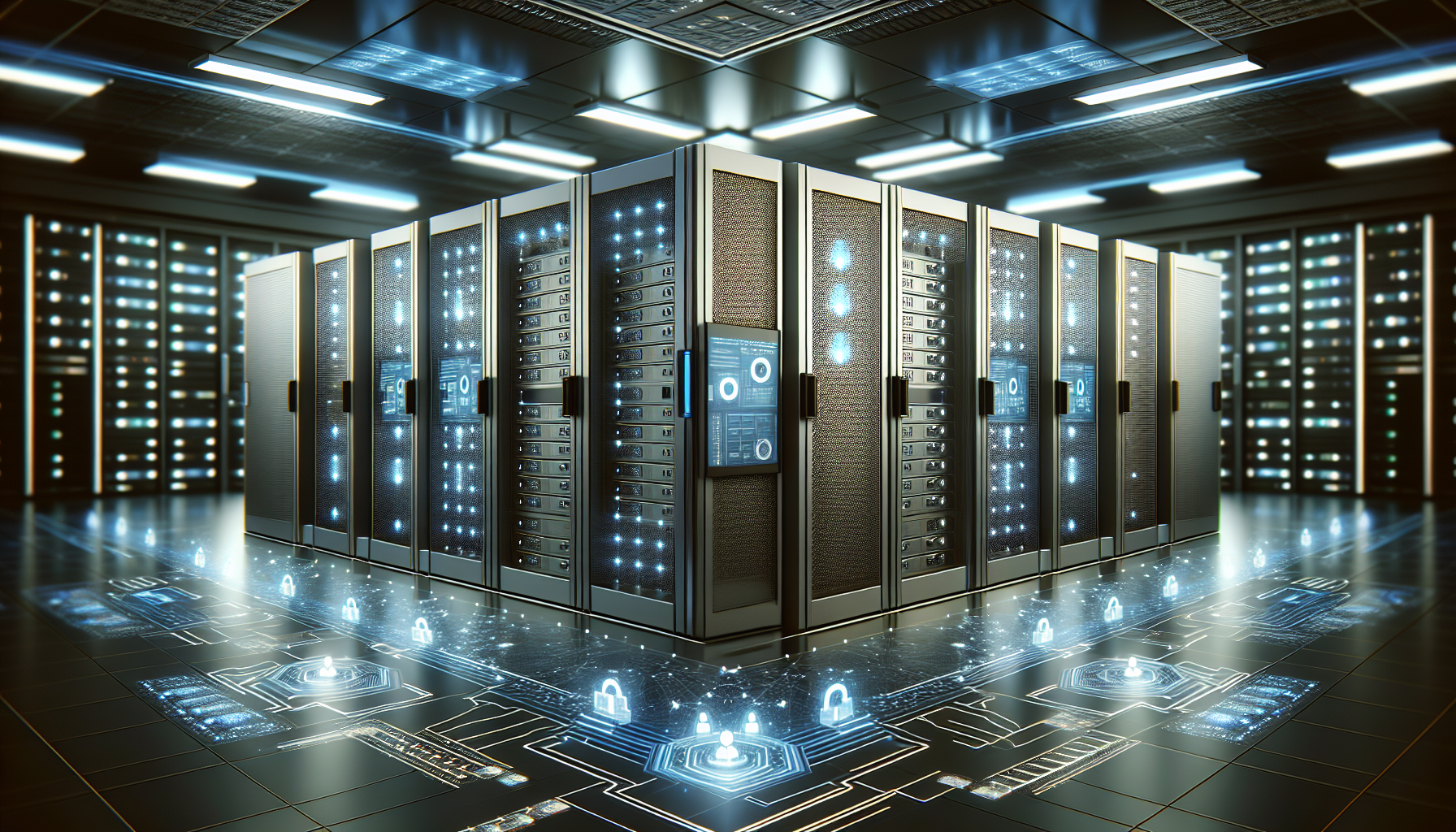 Imagen de servidores con medidas de seguridad avanzadas